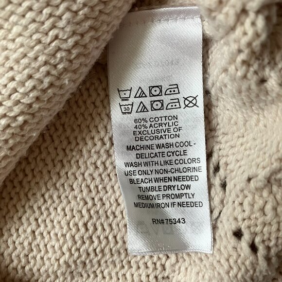 Catherine Malandrino Mini Sweater Baby Dress 12M | Cream Knit w/ Flowers VGUC - Picture 4 of 16